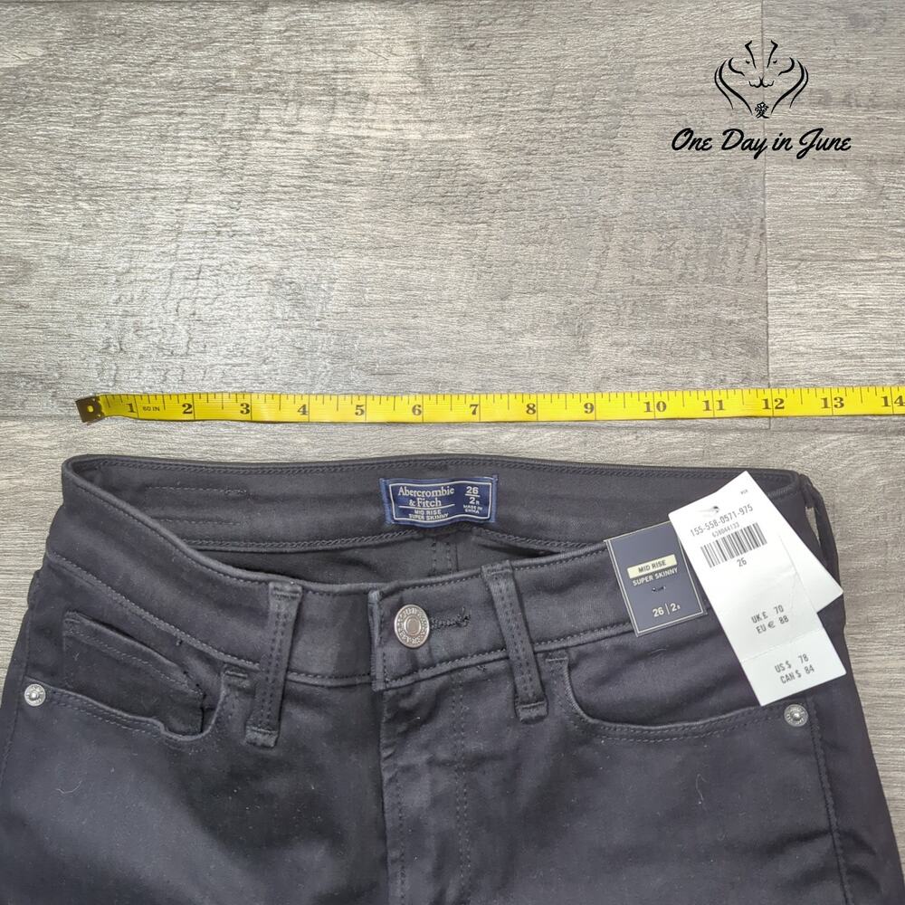 Abercrombie & Fitch Mid Rise Super Skinny Jeans Size 2 - Picture 3 of 6